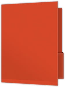 Tangy Orange Vellum 100lb 9 x 12 Two Pocket Folders with 4 1/4 Inch Pockets with 1/4 Inch Expansion