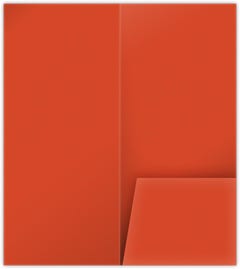 4 x 9 One Pocket Presentation Folders - 4 inch Pocket - Tangy Orange Vellum 100#