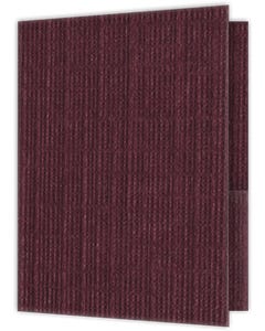 5.75 x 8.75 Half Size Presentation Folders - Two Pocket - 3 inch - Burgundy Linen 100#