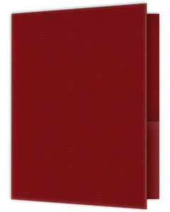 5.75 x 8.75 Half Size Presentation Folders - Two Pocket - 3 inch - Red Hopsack 90#
