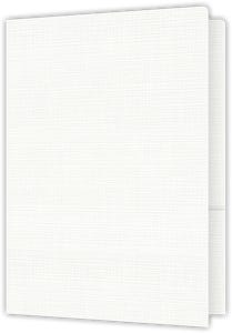 9 x 12 Two Pocket Presentation Folders - 4.25 inch - 0.25 inch Doublescore spine - Bright White Linen 100#