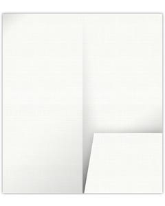 4 x 9 One Pocket Presentation Folders - 4 inch Pocket - Bright White Linen 100#