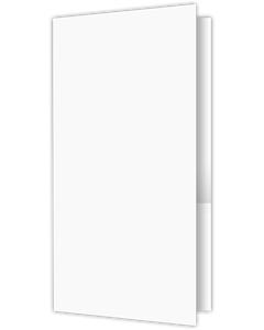 4 x 9 Two Pocket Presentation Folders - 3 Inch Angled Pocket - Cougar White Smooth 100#