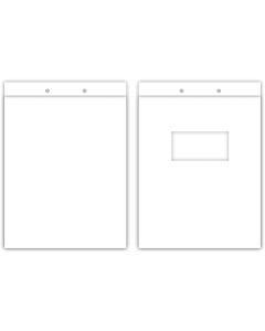 9 x 11.25 Two Piece Report Covers Folders - 1 inch capacity flap for paper fastener - 2 x 4 window - Starch White Hemp 100#