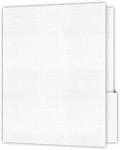 9 x 12 Two Pocket Capacity Folders - 4 inch Tall 0.375 inch Deep box pockets with 0.75 inch Double Score Spine - Warm White Linen 80#
