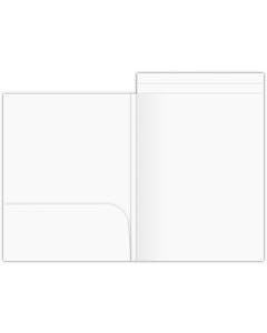 9 x 11.75 One Pocket Specialty Folders - 0.5 Full length top tab and 0.375 double score spine - White Smooth 110#