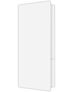 4 x 9 Two Pocket Presentation Folders - 3 Inch Pocket - White SemiGloss 12pt C2S