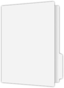 9 x 11.9375 No pocket File Folders - 4 inch Wide 0.5 inch Right tab - White SemiGloss 14pt C1S