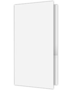 4 x 9 Two Pocket Presentation Folders - 3 Inch Angled Pocket - White SemiGloss 14pt C1S