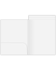 9 x 11.75 One Pocket Specialty Folders - 0.5 Full length top tab and 0.375 double score spine - White SemiGloss 16pt C1S