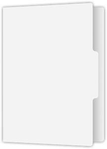 9 x 11.9375 No pocket File Folders - 4 inch Wide 0.5 inch Center tab - White SemiGloss 16pt C1S