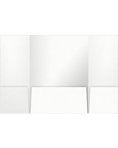9 x 12 Gatefold 4 inch Left, Right, and Center Pockets Tripanel Folders - White Felt 80#