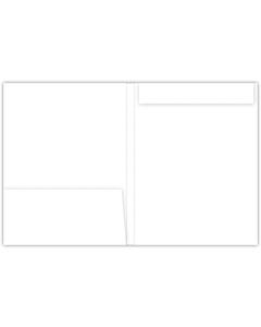 9 x 11.5625 One pocket Folder with Document tab with a 3.9375 tall left pocket and .5 Double score spine with a 1 fold over document tab to hold 2.5 or 4.25 Paper fasteners sold seperately White Smooth 80# File Tab File Folders --