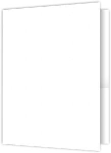 5.75 x 8.75 Half Size Presentation Folders - Two Pocket - 3 inch - White Smooth 80# - Recycled