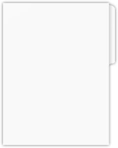 9.5 x 12 Two Pocket File Tab File Folders - 4 inch Pockets - 4 File tab on Front cover - White Silk Smooth 100#