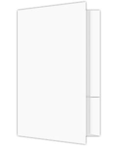6 x 9 Half Size Presentation Folders - Two Pocket - 2.75 inch - Reinforced Edge - White Silk Smooth 100#