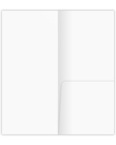 Mini 3.875 x 9 Presentation Folders - One Pocket - 4 inch - White Silk Smooth 100#