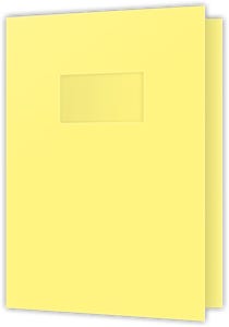 9.5 x 11.75 Two Pocket Presentation Folders - Reinforced Top and Side Edges - 4.5 inch left and right pockets - Canary Smooth 140#