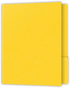 9.5 x 12 Two Pocket Capacity Folders - 4 inch Tall 0.125 inch Deep box pockets with 0.375 inch Double Score Spine - Lemon Drop Vellum 100#
