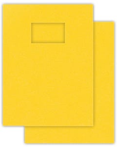 9 x 12 2 Piece Report Covers Folders - 2 x 4 window - Lemon Drop Vellum 100#