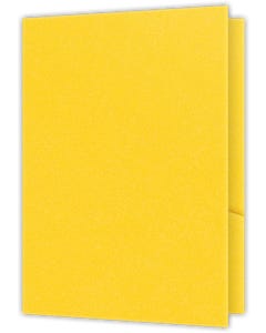 9 x 12 Two Pocket Specialty Folders - 5 inch - Wavy Pockets - Lemon Drop Vellum 100#