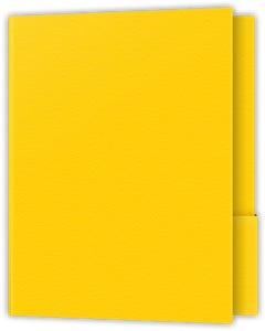 9.5 x 12 Two Pocket Capacity Folders - 4 inch Tall 0.125 inch Deep box pockets with 0.375 inch Double Score Spine - Yellow Vellum 80#