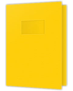 9.5 x 11.75 Two Pocket Presentation Folders - Reinforced Top and Side Edges - 4.5 inch left and right pockets - Yellow Vellum 80#
