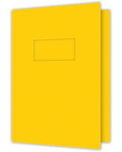 9 x 12 1 Piece Report Covers Folders - 2 x 4 window - Yellow Vellum 80#