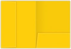 Yellow Vellum 80lb 9 x 12 Two Pocket Folders with 4 Inch Vertical and Horizontal Pockets
