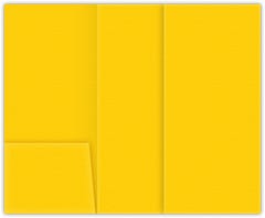 Yellow Vellum 80lb 9 x 12 Horizontal One Pocket Folders with 5 3/4 Inch Vertical Pocket