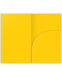 2.75 x 4.5 One 3 inch tall curved pocket glued outer edge Key Card Card Holders - Yellow Vellum 80#