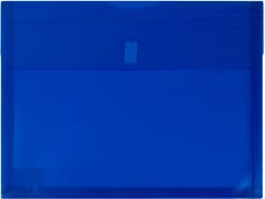 Blue Letter Booklet 9 3/4 x 13 VELCRO Brand Closure Plastic Envelope with 1" Expansion