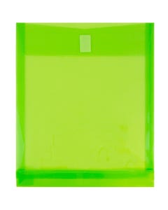 Lime Green Letter Open End 9 3/4 x 11 3/4 VELCRO Brand Closure Plastic Envelope