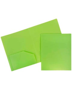 Lime Green Plastic Heavy Duty Folders