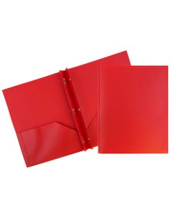 Red Plastic Pop with Clasp Folders
