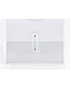 Clear Index Booklet 5 1/2 x 7 1/2 Button String Plastic Envelope
