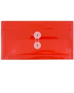 Red #10 Business 5 1/4 x 10 Button String Plastic Envelope