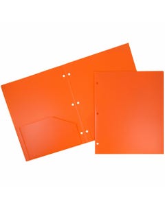 Orange Plastic Heavy Duty 3 Hole Punch Folders