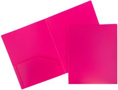 Pink Plastic Heavy Duty Folders