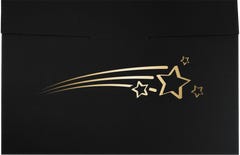 Black Linen 6 1/2 x 9 1/2 Shooting Star Design Certificate Holder